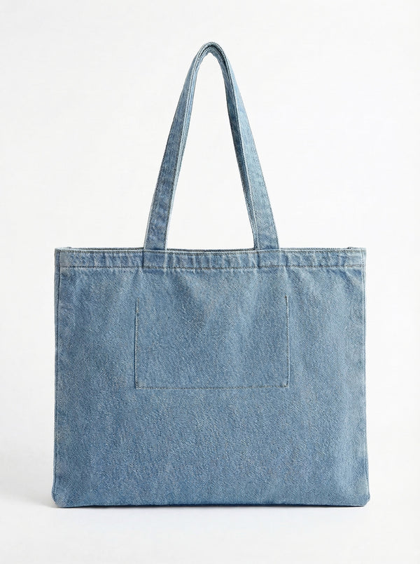 Denim Tote Bag - Light Blue