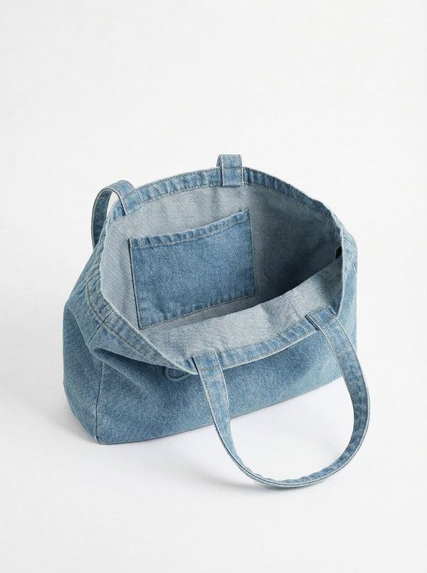 Denim Tote Bag - Light Blue
