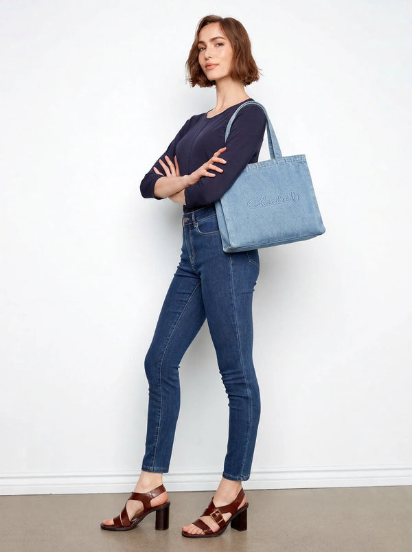 Sac cabas en denim - Bleu Pâle