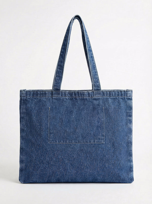 Denim Tote Bag - Medium Blue