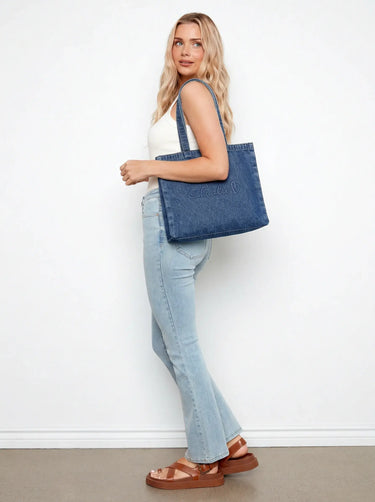 Denim Tote Bag - Medium Blue