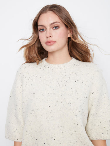 Soft brushed knit sweater featuring a mock neckline and elegant design for cozy comfort by Charlie B.
