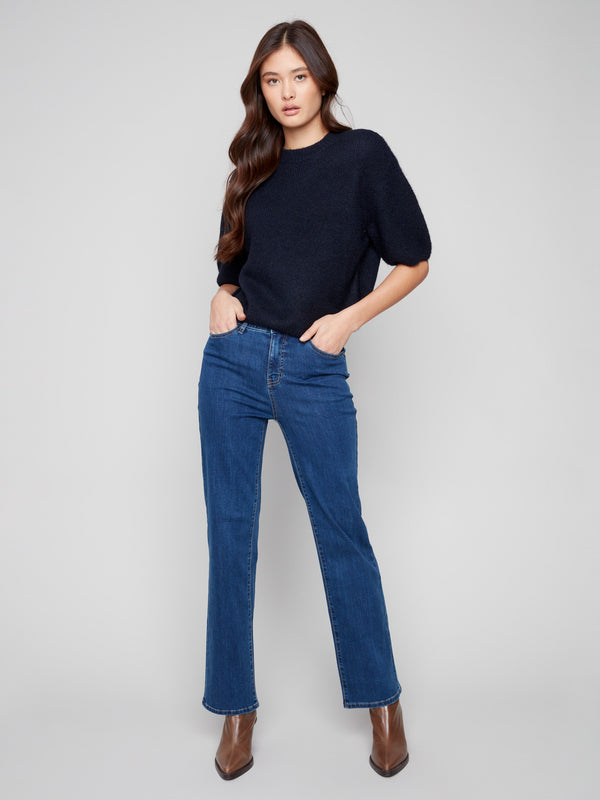 Chic moonlight sweater with an elegant crew neckline and comfortable style by Charlie B.