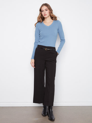 These pants feature a wide leg design that adds a touch of elegance to your outfit. Perfect for any occasion by Charlie B.