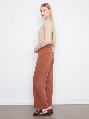 Belted design pants crafted from quality stretch twill material, ensuring ease of movement and style by Charlie B.