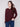 Chic cabernet sweater with a drop shoulder design and speckled texture, offering both style and comfort by Charlie B.