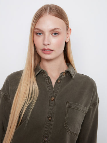 Long sleeves provide warmth and style, making this shirt an ideal choice for cooler days by Charlie B.