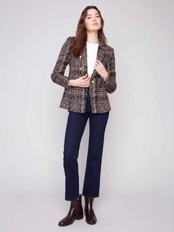 Chevron Tweed Blazer - Autumn