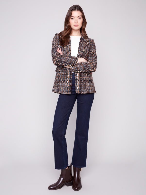 Chevron Tweed Blazer - Autumn
