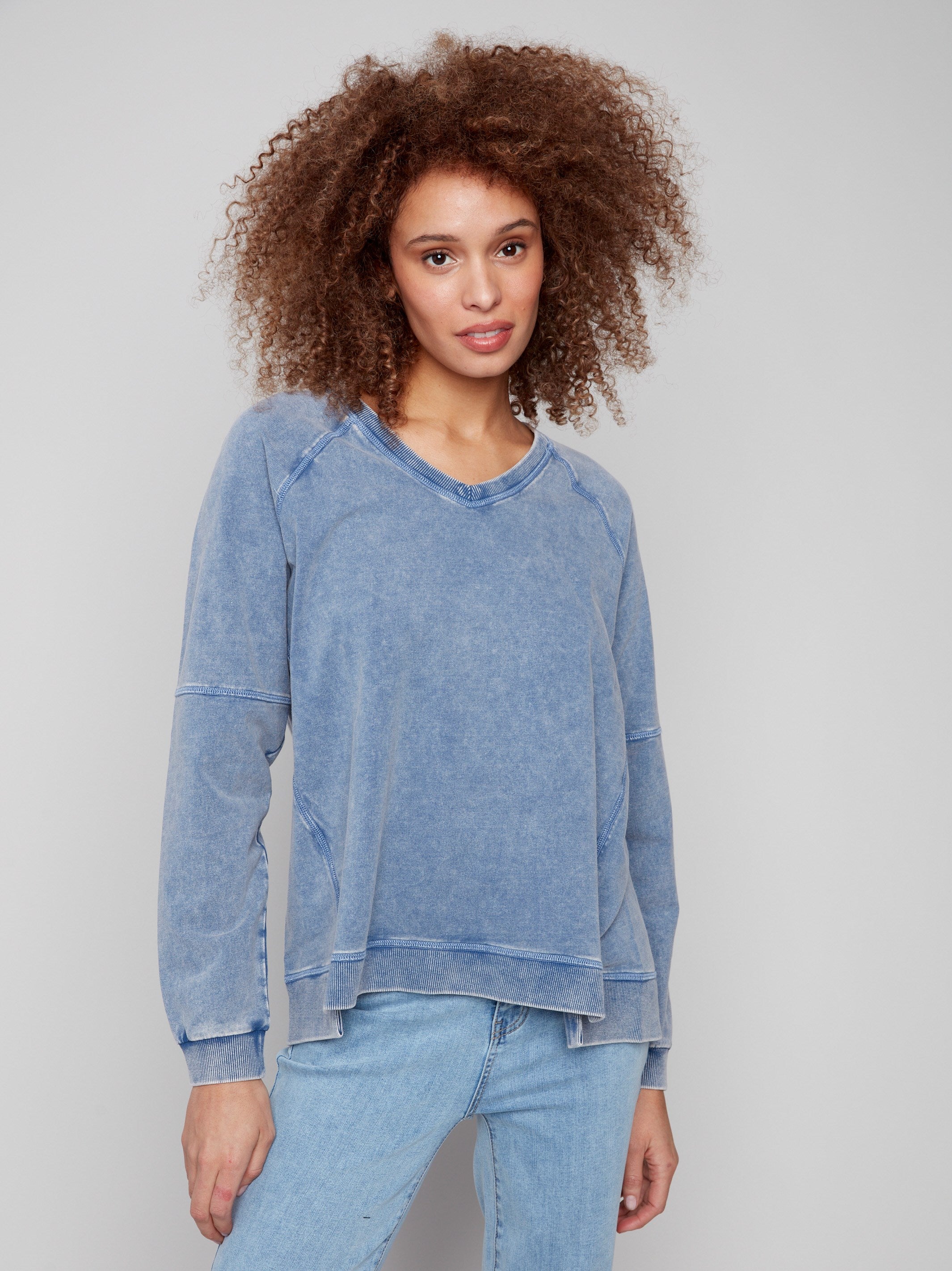 Denim top featuring a relaxed fit, perfect for a laid-back yet stylish look by Charlie B.
