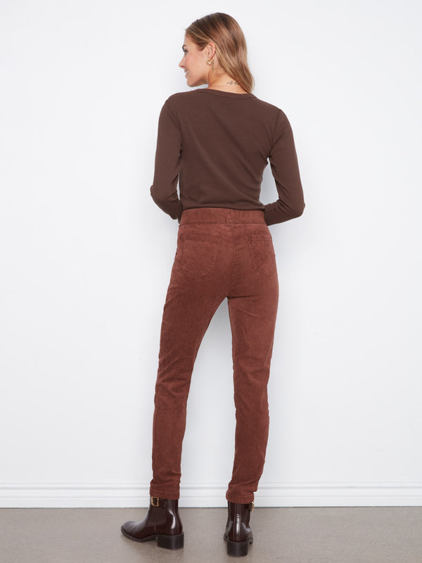 Pantalon de jogging en velours côtelé - Chocolat