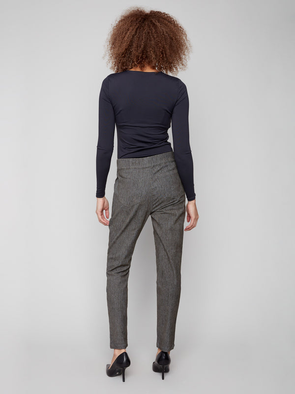 Comfortable mid-rise waist joggers in stretchy fabric ideal for everyday wear by Charlie B.