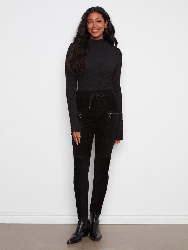 Pantalon de jogging en velours côtelé - Noir
