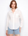 White shirt with a classic button-front closure and a single chest pocket, offering a versatile style for any occasion by Charlie B.