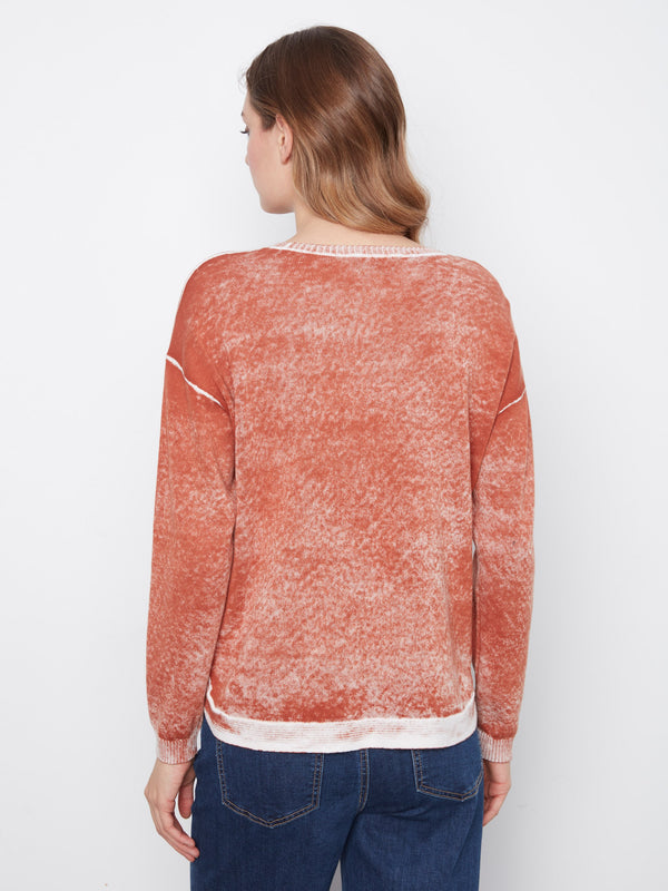 Cotton Crew Neck Sweater - Ginger