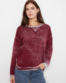 This sweater features a washed finish, giving it a unique texture and style. Made from 100% cotton for comfort and durability by Charlie B.