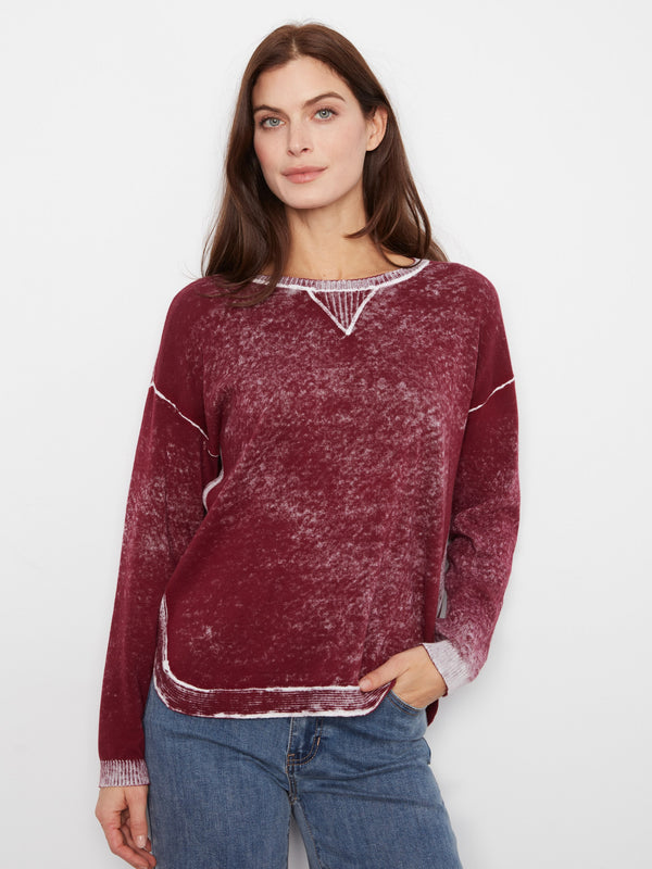 Cotton Crew Neck Sweater - Merlot