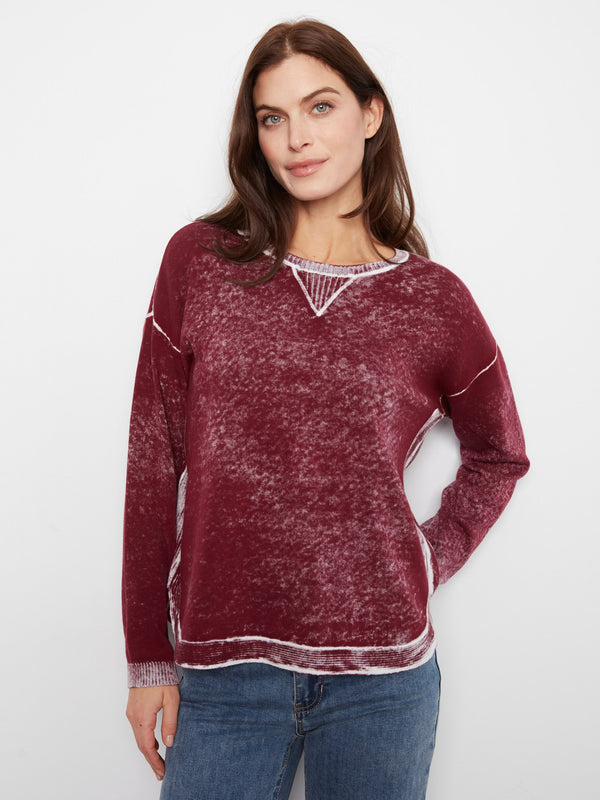 Cotton Crew Neck Sweater - Merlot