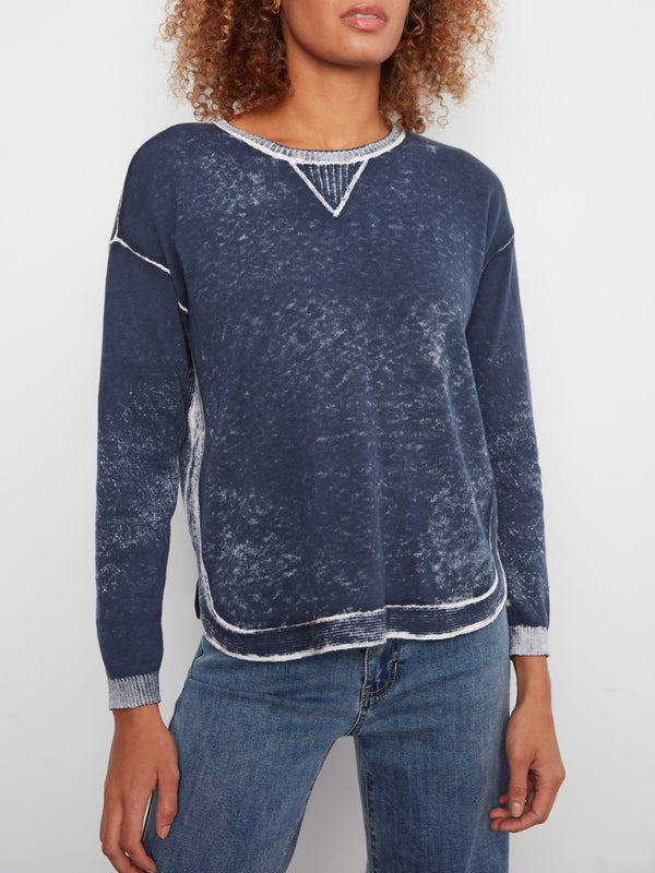 Cotton Crew Neck Sweater - Midnight