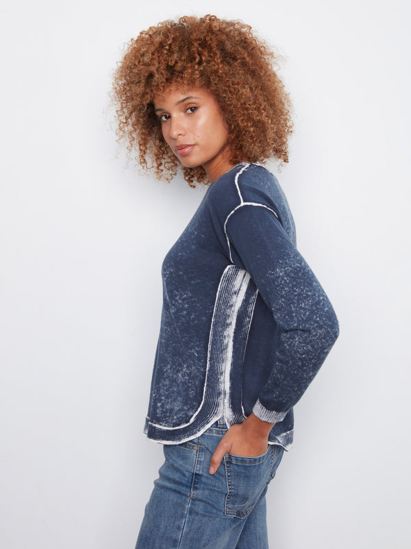 Cotton Crew Neck Sweater - Midnight