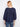 Stylish navy blouse with elastic cuffs and intricate design, offering both comfort and elegance by Charlie B.
