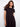 Elegant black midi dress in 100% cotton with stylish short sleeves by Charlie B.