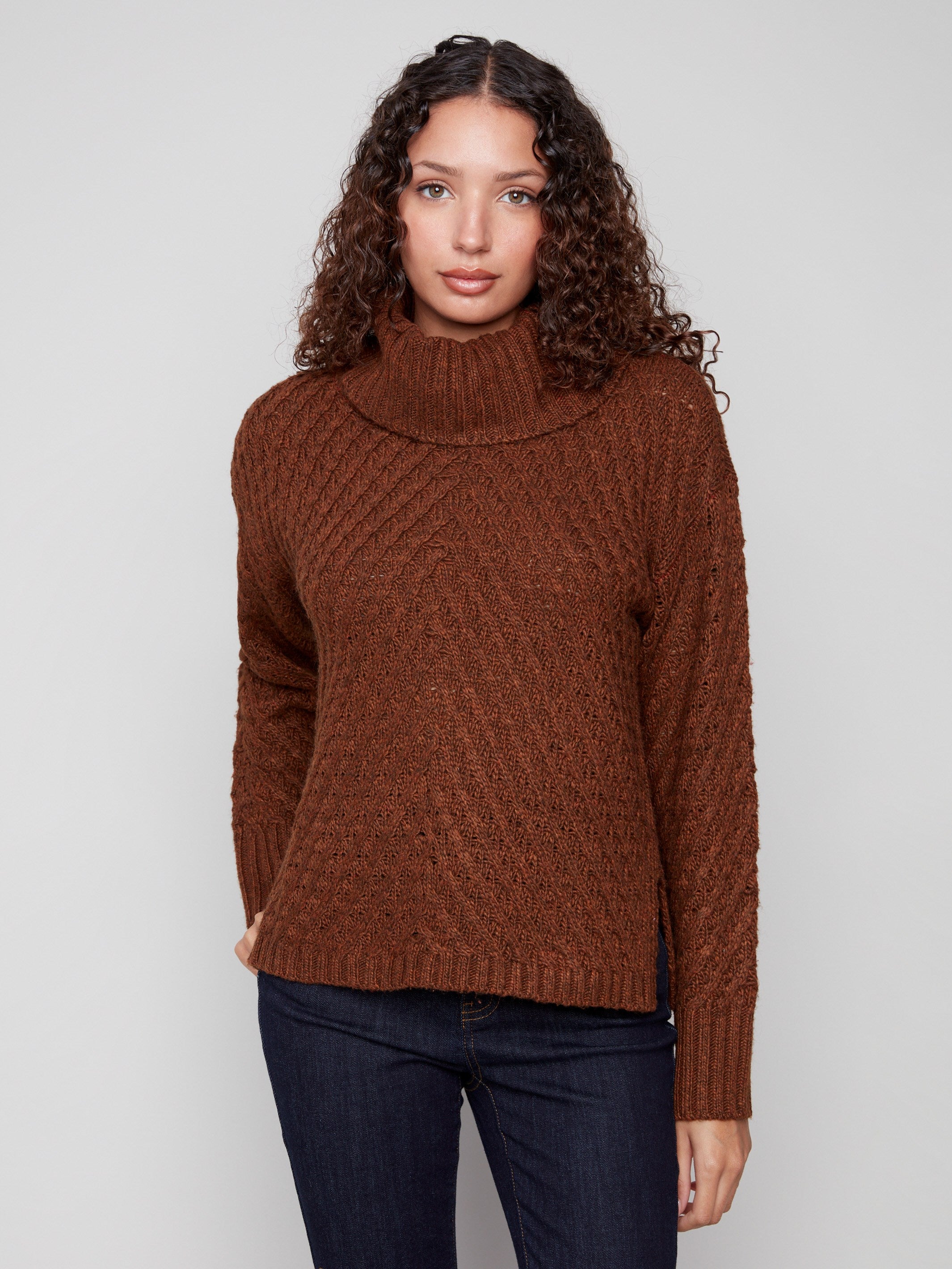 Sepia sweater with a cozy relaxed fit, perfect for casual outings by Charlie B.