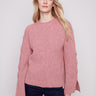 Primrose sweater featuring a classic crew neck and elegant drop shoulders by Charlie B.