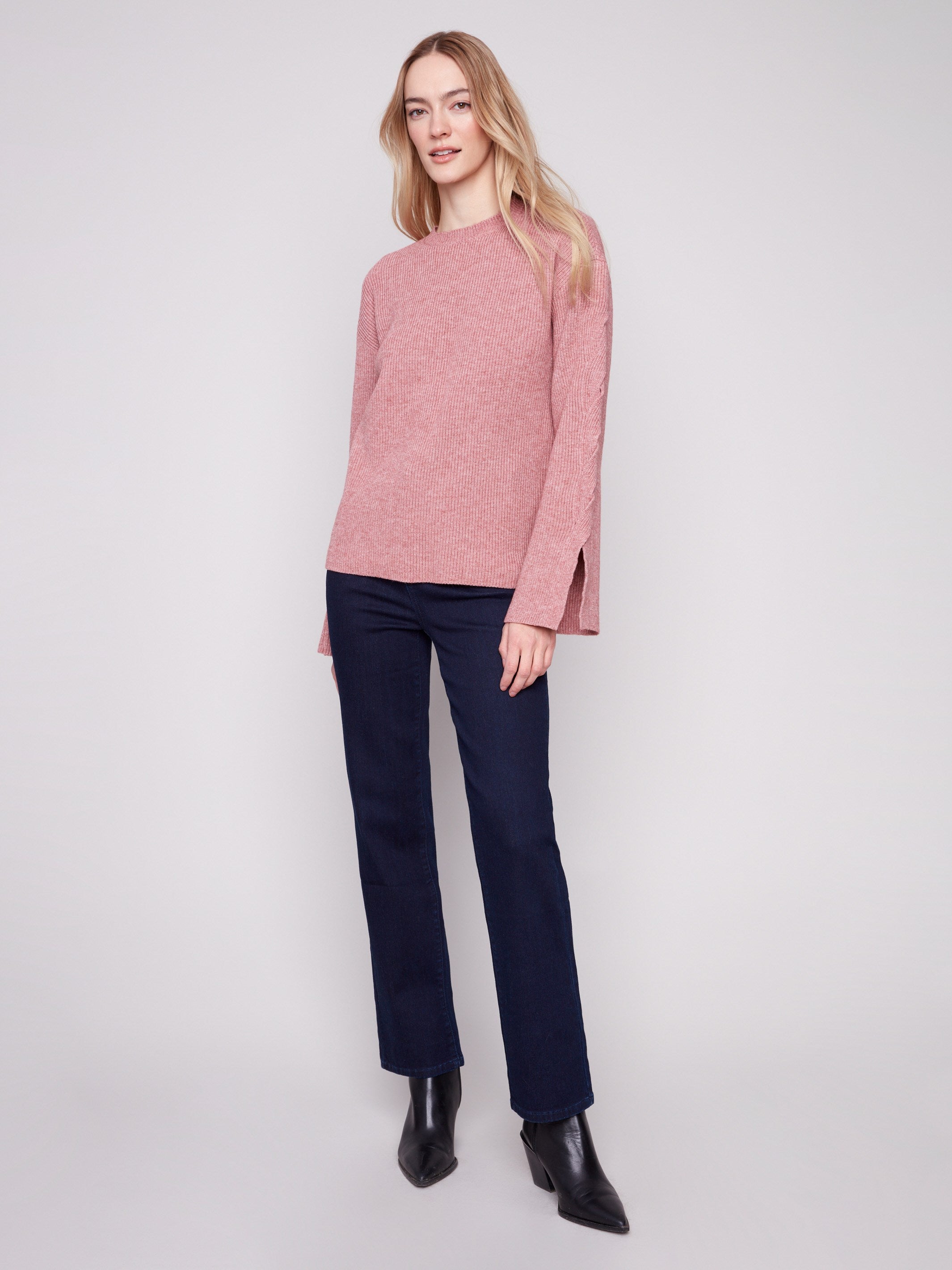 Elegant primrose sweater with relaxed drop shoulders for a chic look by Charlie B.