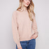 Elegant heather camel sweater featuring a classic crew neck design, perfect for any occasion by Charlie B.