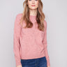 Primrose sweater with a crew neckline and elegant floral embroidery, perfect for casual wear by Charlie B.