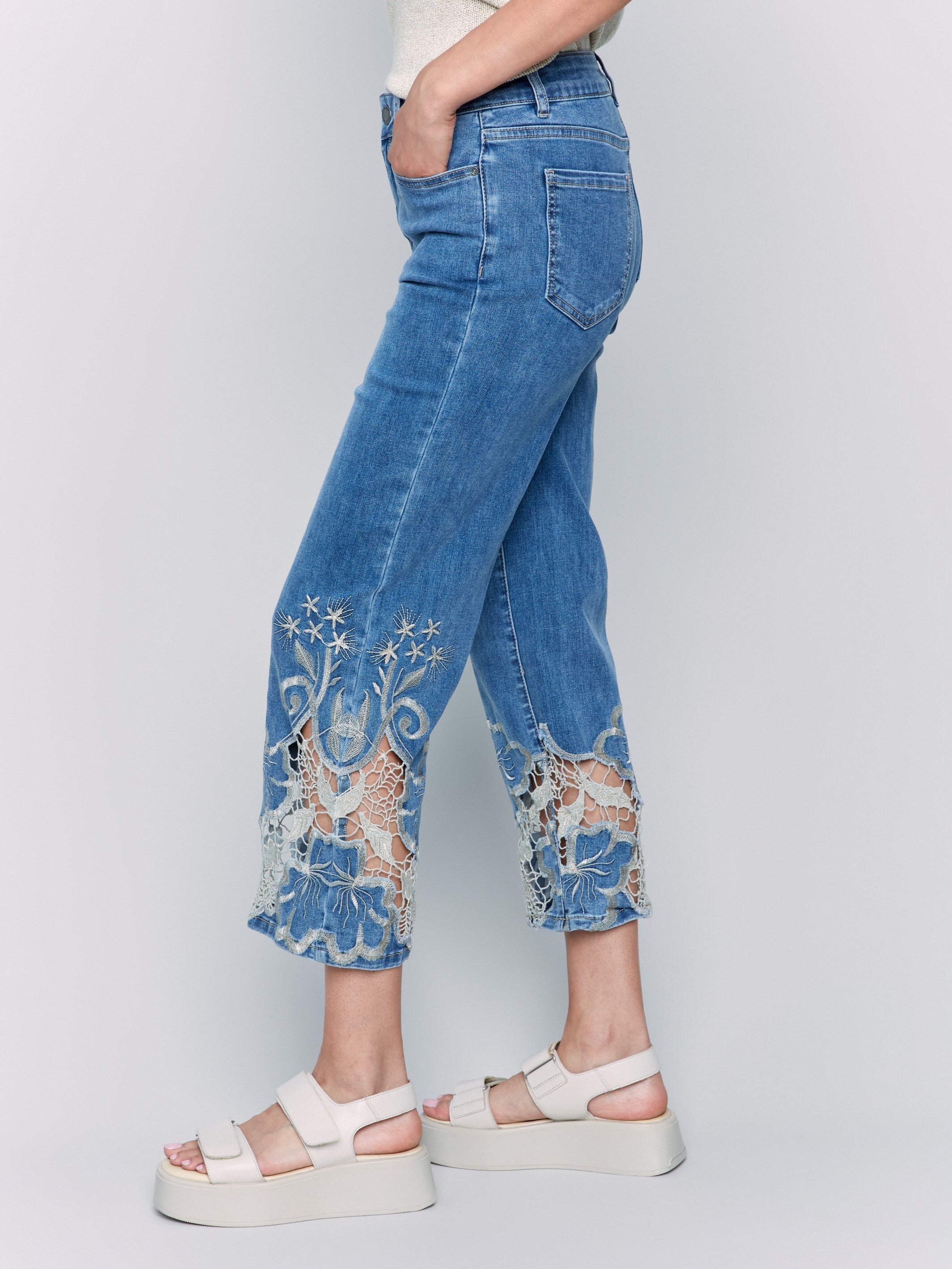 Regular rise waist jeans offering comfort and style in one piece by Charlie B.