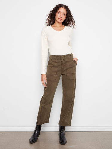 These pants feature a stylish barrel leg design, perfect for a modern look. By Charlie B.