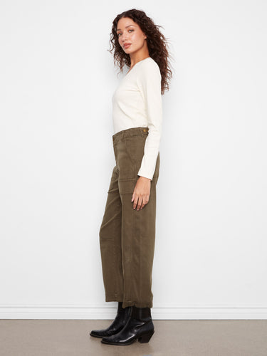 The ankle length cut of these pants adds a trendy touch to any outfit. By Charlie B.