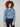 Cropped Jacquard Denim Jacket - Blue