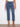 Medium blue jeans designed with five pockets and contrast scallop cuffs, offering both function and fashion by Charlie B.