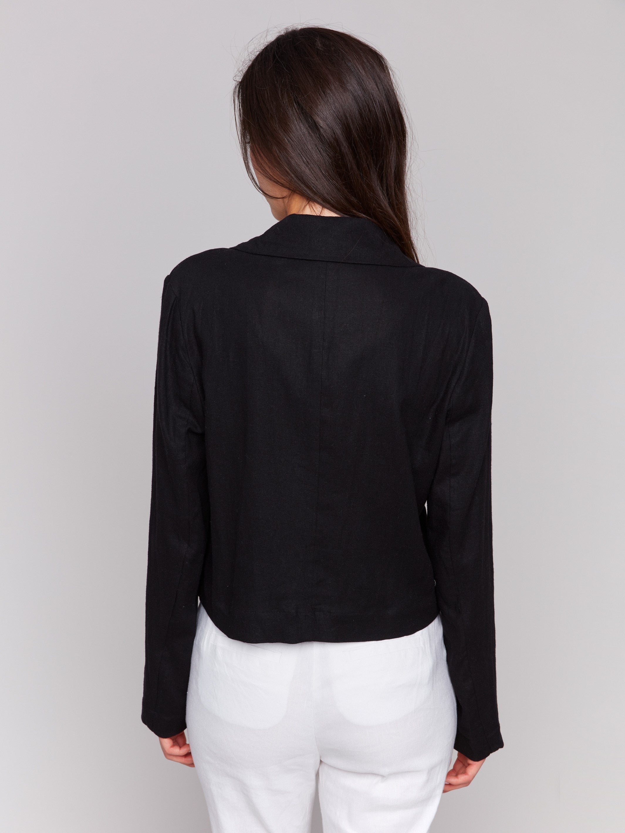 Sophisticated linen blend jacket perfect for layering by Charlie B.