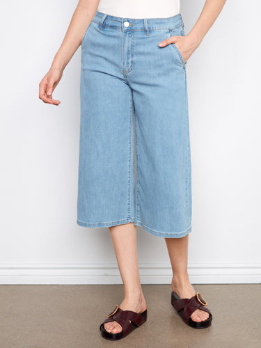 Crafted in a cropped length, these denim pants are ideal for showcasing your favorite footwear. By Charlie B.
