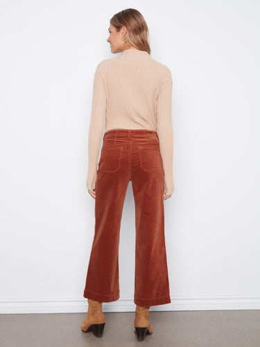 The ginger hue and ankle length of these corduroy pants make them a versatile wardrobe staple by Charlie B.