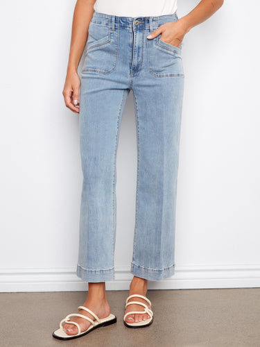 Designed with cropped length, these jeans offer a modern twist to your casual wardrobe. Enjoy the ease of movement by Charlie B.