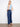 Stretch denim indigo jeans with a flattering wide-leg cut and rectangular patch pockets by Charlie B.