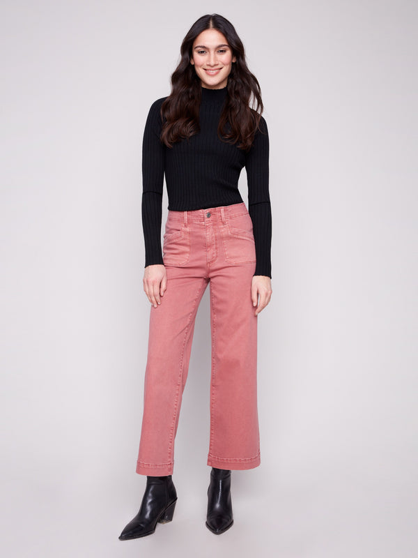 Primrose cropped pants with back patch pockets deliver functional fashion with effortless style by Charlie B.