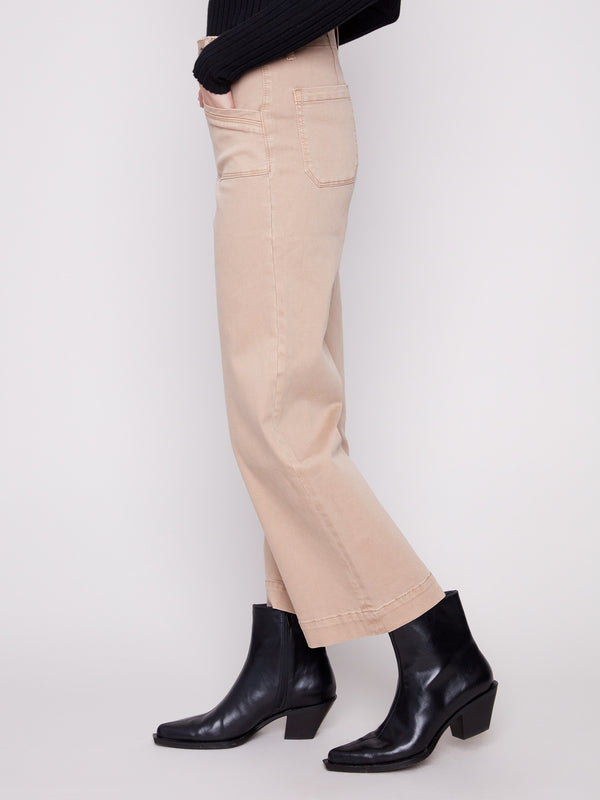 Featuring rectangular front and back patch pockets, these twill pants are chic by Charlie B.