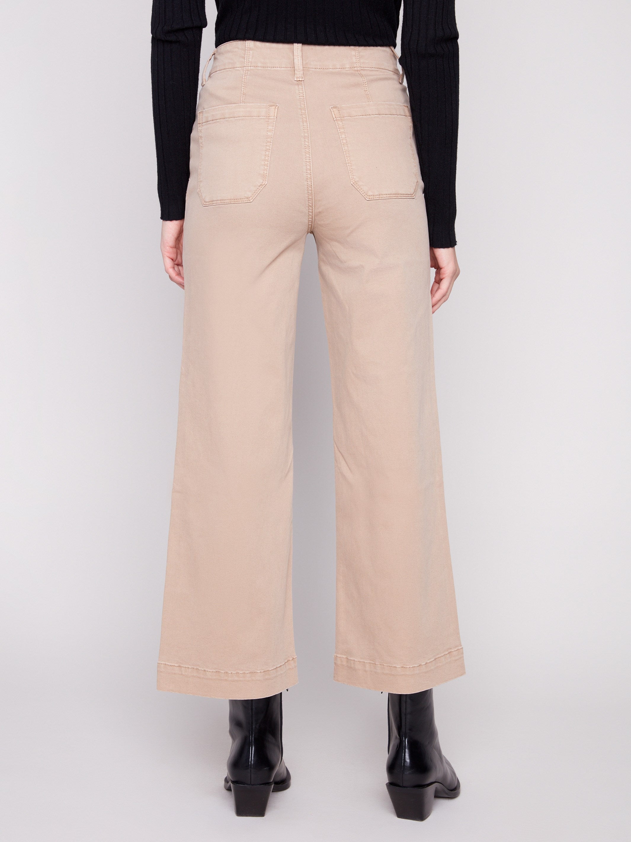 These sesame-colored pants offer a relaxed fit with their wide-leg design by Charlie B.