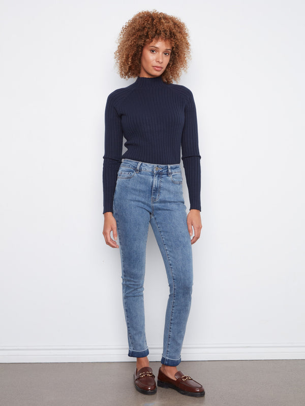 Jean à revers - Bleu Moyen