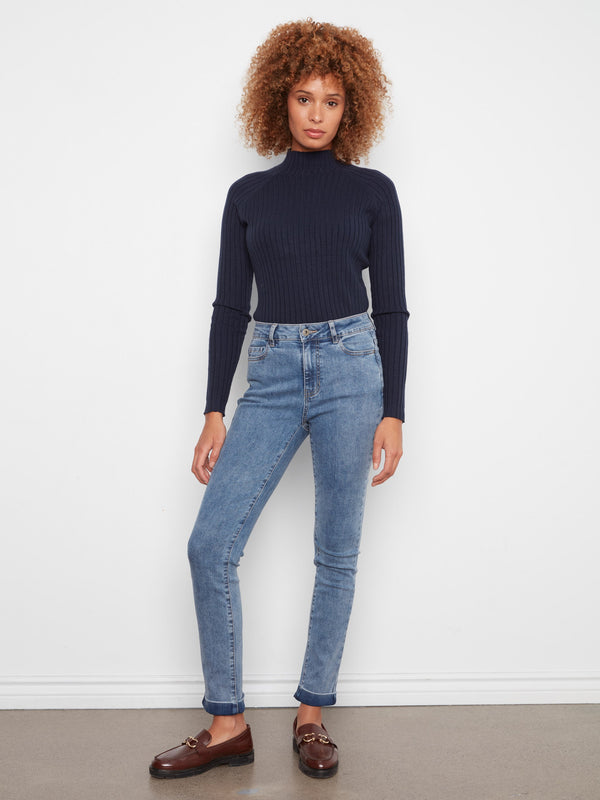 Jean à revers - Bleu Moyen