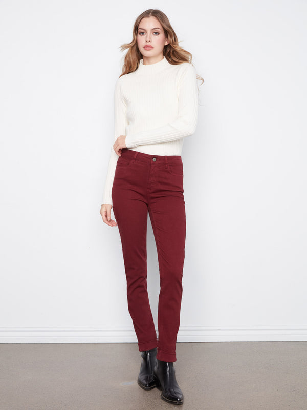 Jeans en sergé à revers - Merlot