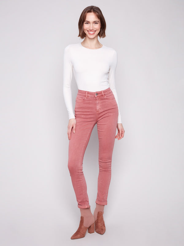 Primrose slim-leg jeans featuring a stylish slim fit and stretch twill fabric for comfort and style by Charlie B.