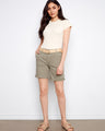Celadon shorts with a stylish cuffed hem and included belt, ideal for casual outings by Charlie B.