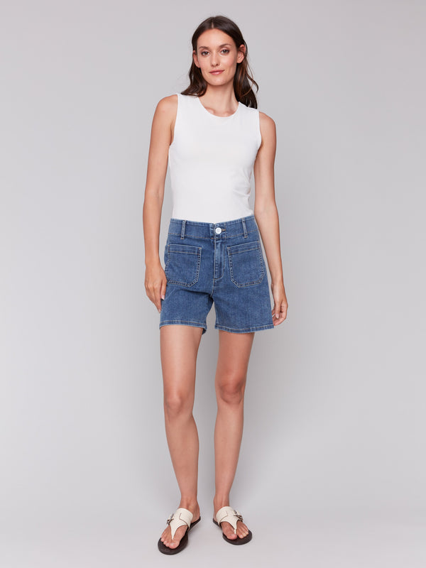 Regular rise blue denim shorts by Charlie B.